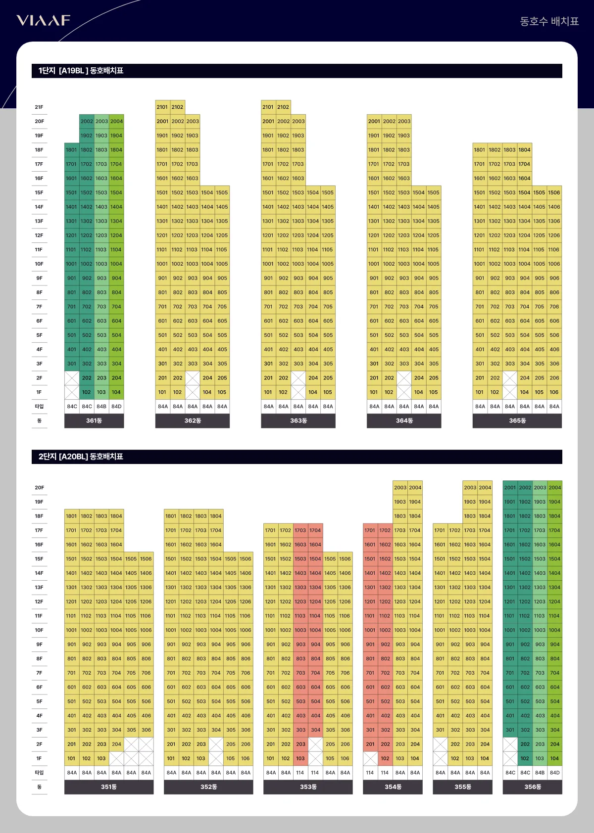 3동호수 배치도